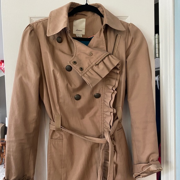 Anthropologie elevenses side zipper women’s trench coat - Picture 2 of 5